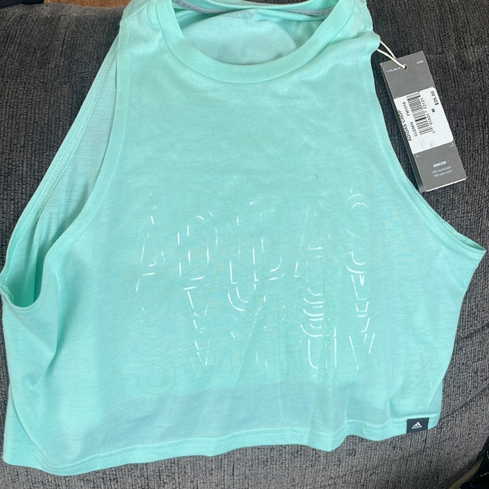 NWT -Women Adidas performance crop top-(TEAL color)